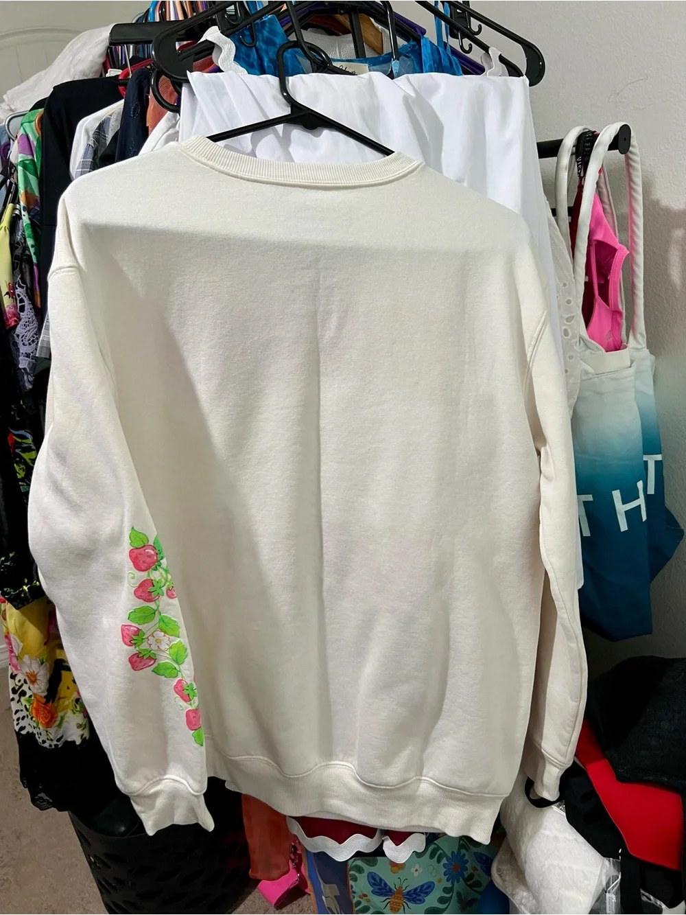 Cream 'Strawberry Shortcake Markets' Graphic Sweatshirt - Picture 15 of 16